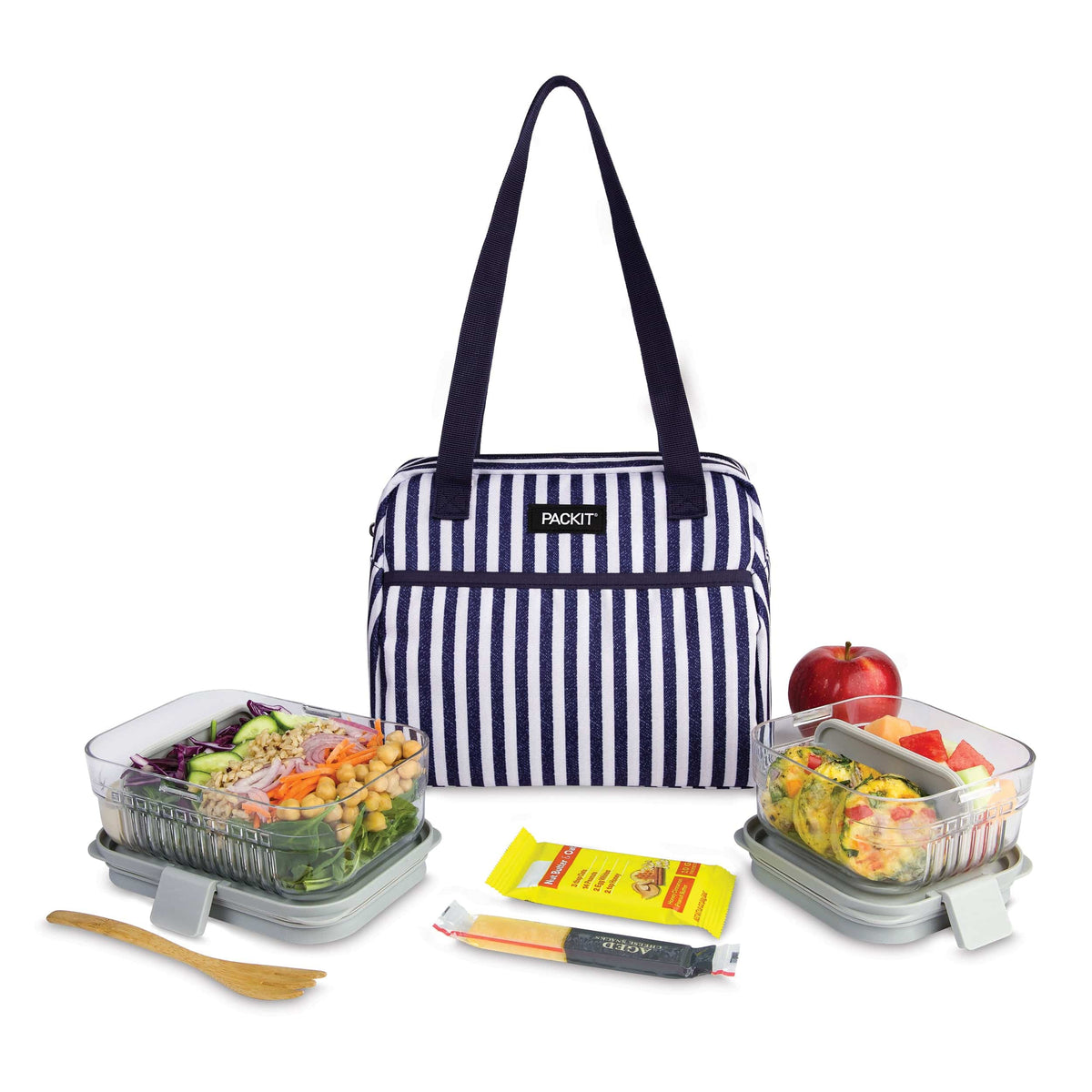 freezable-hampton-lunch-bag-q8 freezable-hampton-lunch-bag-seaside-stripe-front-food-combo.jpg