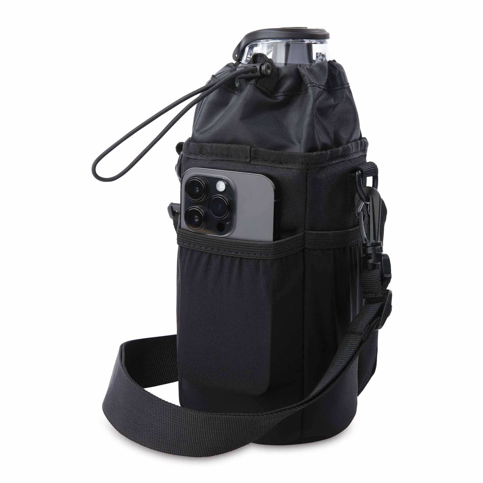 freezable-hydration-crossbody-e5 freezable-hydration-crossbody-black-back-elastic-slip-pocket.jpg